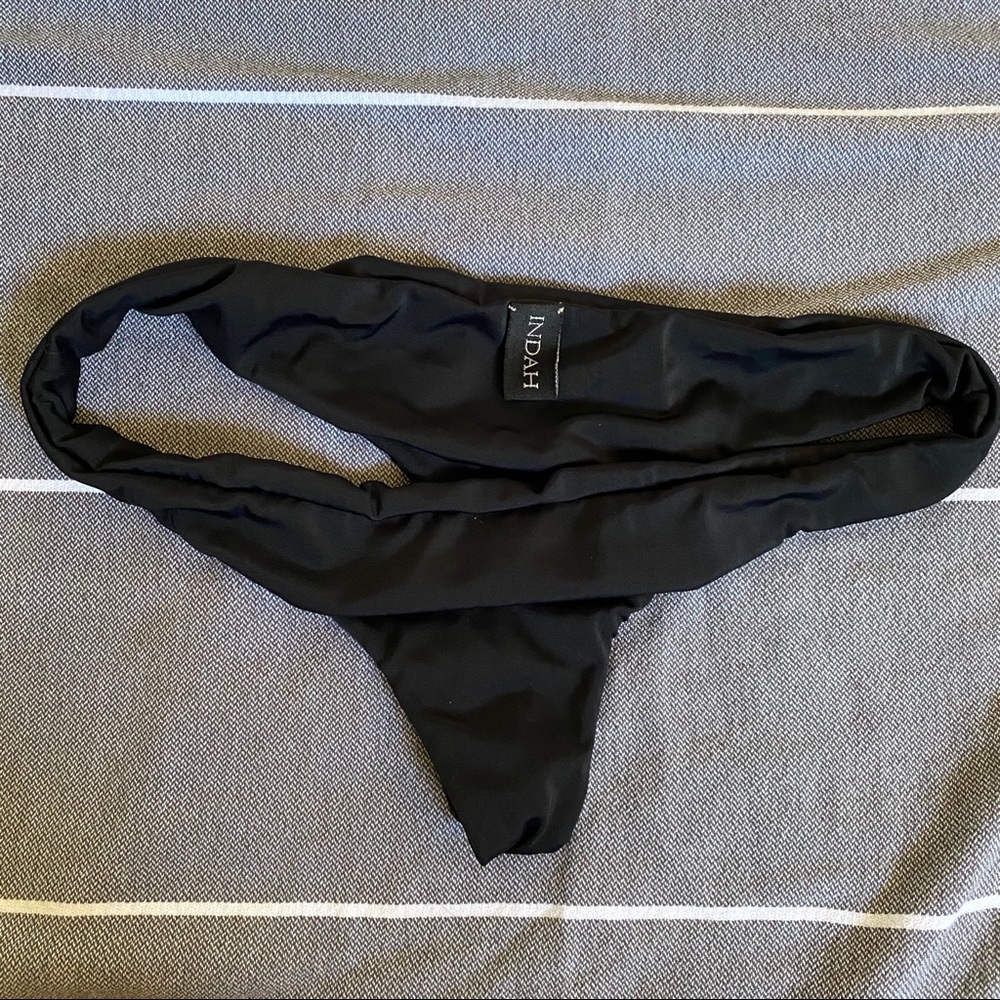 Indah Black Thong Bikini